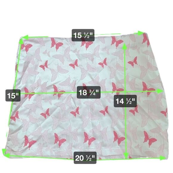 Sugar Thrillz Butterfly Mini Skirt Women's L Pink Side Zip Lined Y2K - Picture 5 of 5